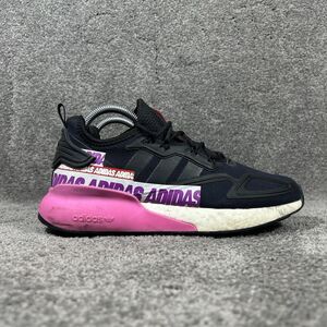 Adidas ZX 2K Boost FX7050 Womens Sz 8.5 Black Wordmark Heel Stripe Running Shoes